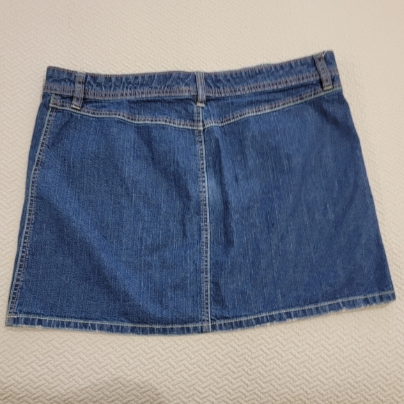 Vintage Old Navy Y2K Ultra Low Waist Denim Mini Jeans Skirt Size 14 - Picture 9 of 13